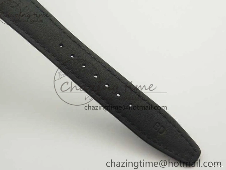 MIROTIME 0420 Fashionable Portofino Automatic SS TWF 1:1 Best Edition Silver Dial SS Markers on Black Leather Strap A 7200